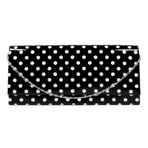 Evening Bag - Glossy Polka Dots - Black - BG-92120B